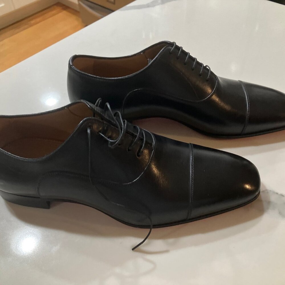 Christian Louboutin Men's Greggo Black Lace Up Leather Dress shoes